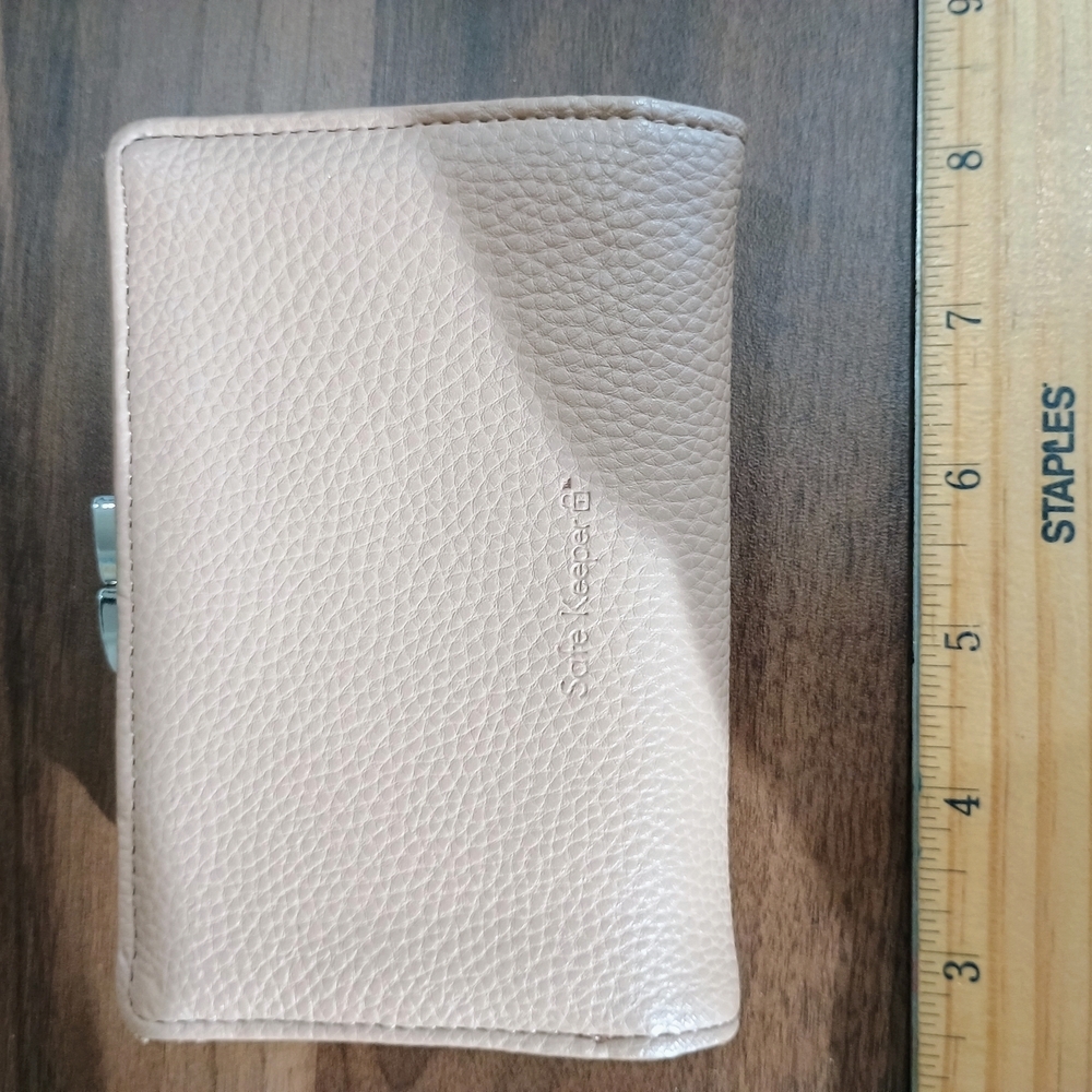 Beige Vegan Leather Wallet - Picture 3 of 7